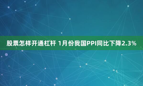 股票怎样开通杠杆 1月份我国PPI同比下降2.3%