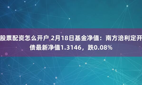 股票配资怎么开户 2月18日基金净值：南方涪利定开债最新净值1.3146，跌0.08%